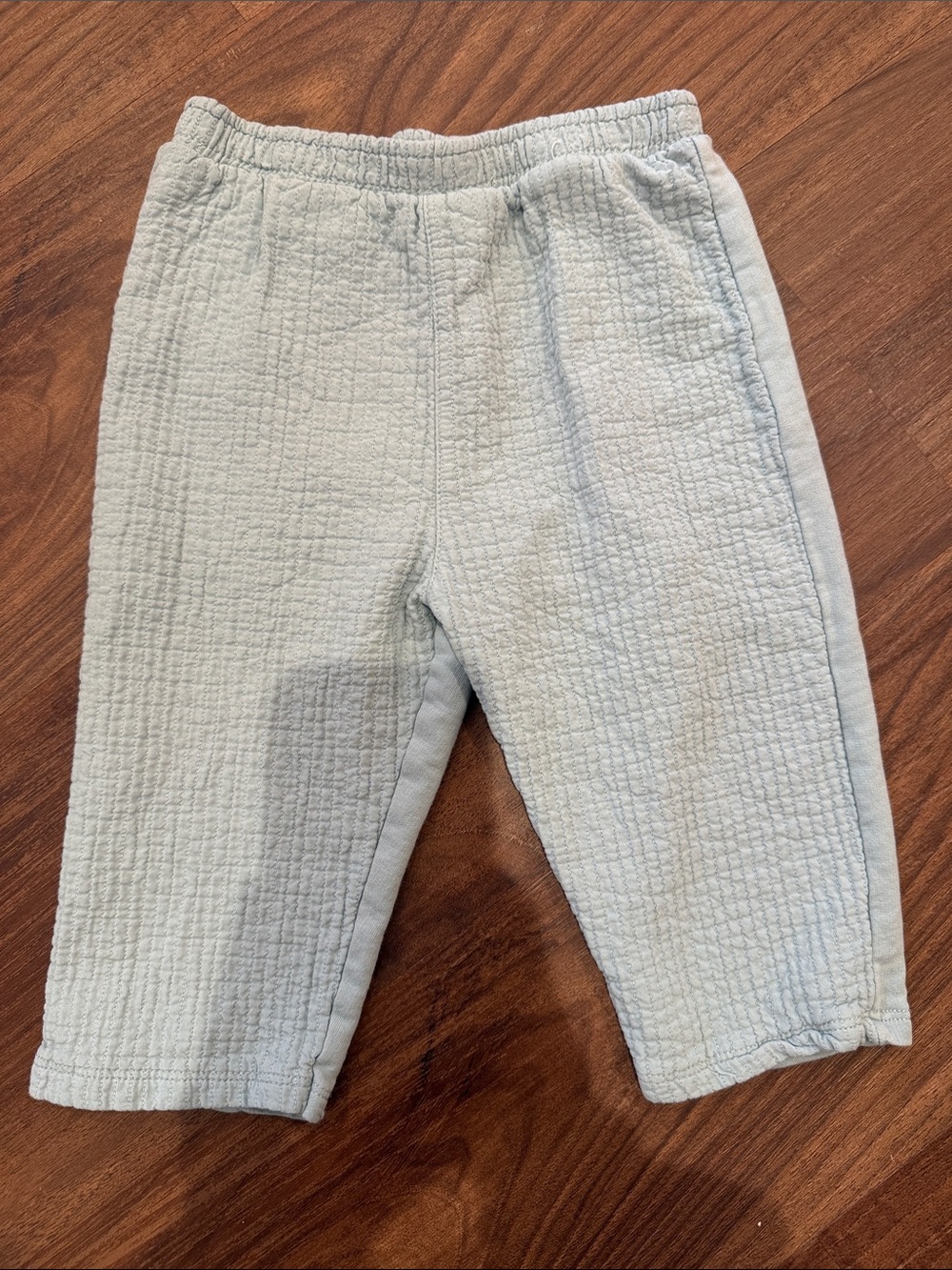 Light Blue Linen Kids Pants - Soft Elastic Waist